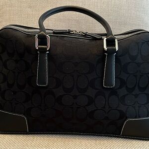 COPY - COACH Black Monogram Boston Bag Fabric and leather. M1K-6046